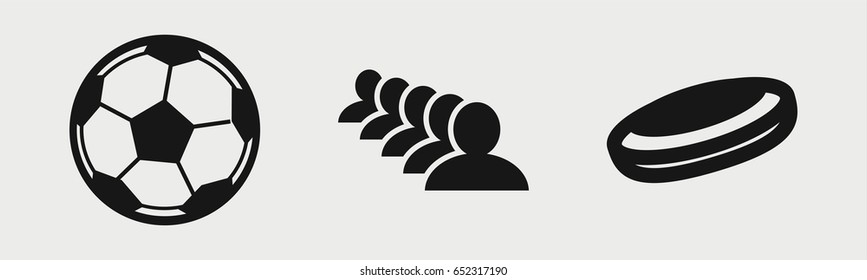 Set of 3 filled teamicons