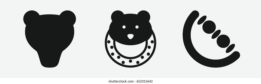 Set of 3 filled teddyicons