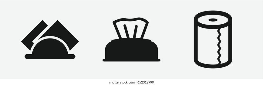 Set of 3 filled tissueicons