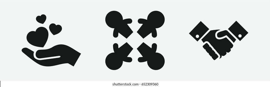 Set of 3 filled togethericons