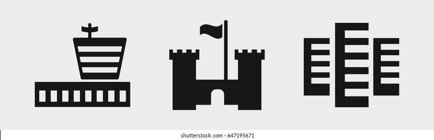 Set of 3 filled towericons