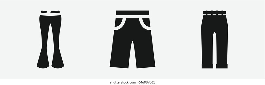 Set of 3 filled trousersicons