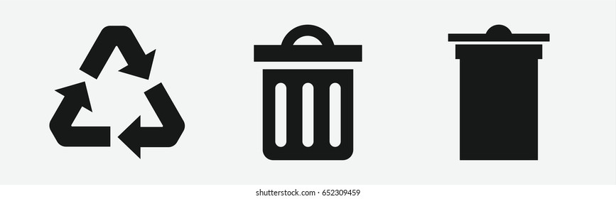 Set of 3 filled wasteicons