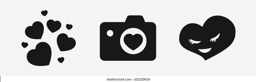 Set of 3 filled weddingicons