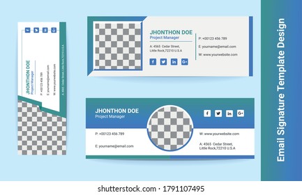 Set of 3 flat and modern e-mail signature templates