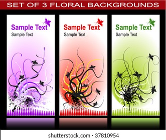 Set of 3 floral backgrounds