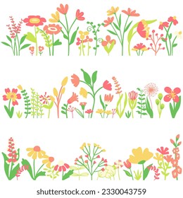 Set of 3 floral horizontal banners or backdrops which can be combined together.