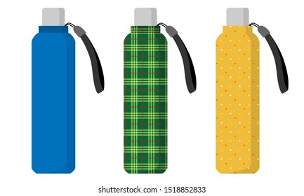 Set of 3 folding umbrella illustrations