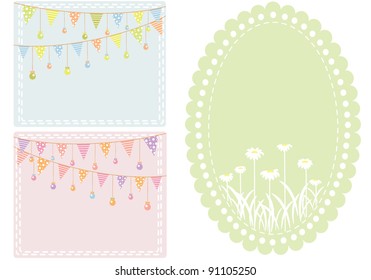 A set of 3 frames in pastel colors
