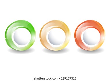 set of 3 glowing web buttons