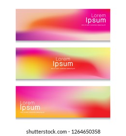 Set of 3 gradient banners in the pink shade. Ready to use for your business. Vector illustration.