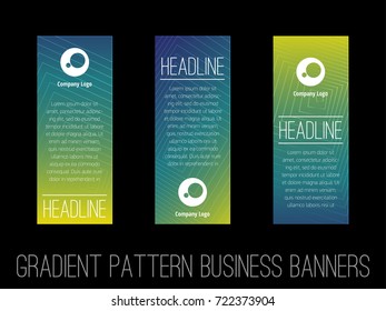 Set of 3 gradient pattern business banner templates