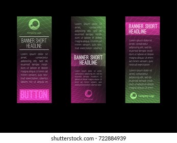 Set of 3 gradient pattern business web banner templates