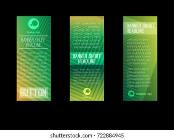 Set of 3 gradient pattern business web banner templates