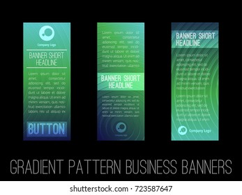 Set of 3 gradient pattern business banner templates