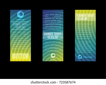Set of 3 gradient pattern business banner templates
