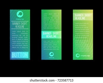 Set of 3 gradient pattern business banner templates
