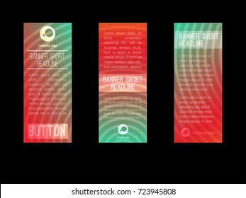 Set of 3 gradient pattern business banner templates