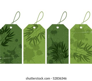 Set of 3 green nature tags