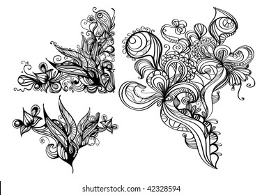 Set of 3 grunge borders