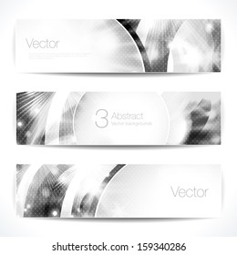Set of 3 grunge vector banners. 