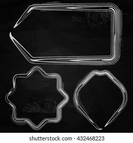 Set of 3 hand-drawn chalkboard style frames with text space