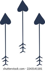 Set of 3 heart-shaped arrows