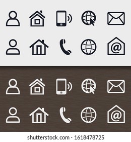 Set 3 icon communication design sign card vc social media network