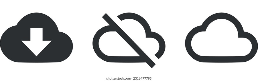 Conjunto de 3 iconos Acciones. Colección de iconos de línea. Simple Set. Conjunto de iconos lineales. Paquete de iconos finos rellenos. UI y UX