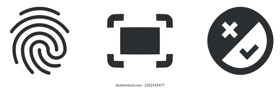 Set of 3 icons Actions. Modern thin line icons. Set Quality icon. Linear symbols set. Thin filled icons pack. Vector illustration