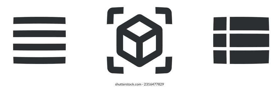 Conjunto de 3 iconos Acciones. Icono Web de línea delgada de colección de vectores. Simple Set. para móviles y web. Un gran icono de interfaz de usuario en un diseño plano. UI de usuario
