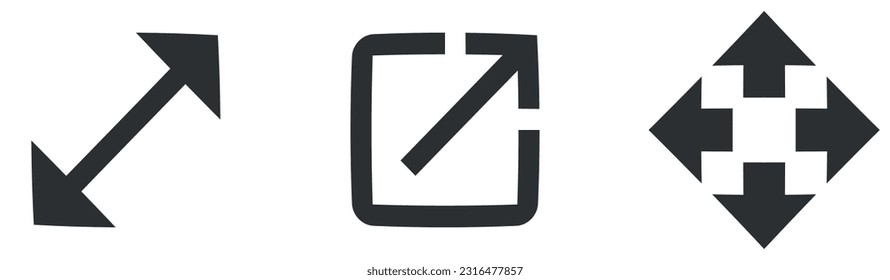 Set of 3 icons Actions. A set vector icons. Outline isolated signs. for mobile and web. Big UI icon set. UX UI