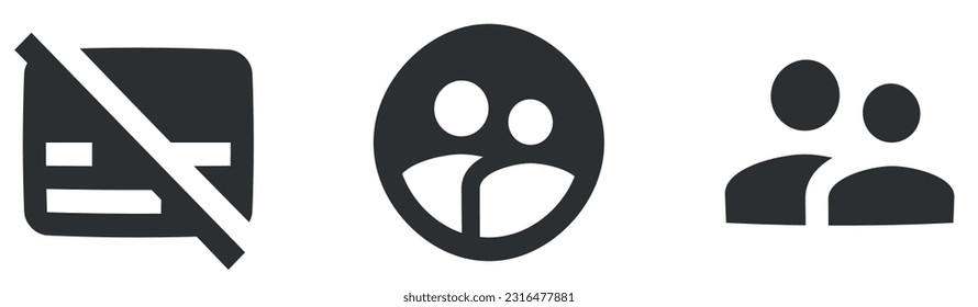 Set of 3 icons Actions. A set vector icons. modern trend in the style. Linear symbols set. Big UI icon set in a flat design. UX UI