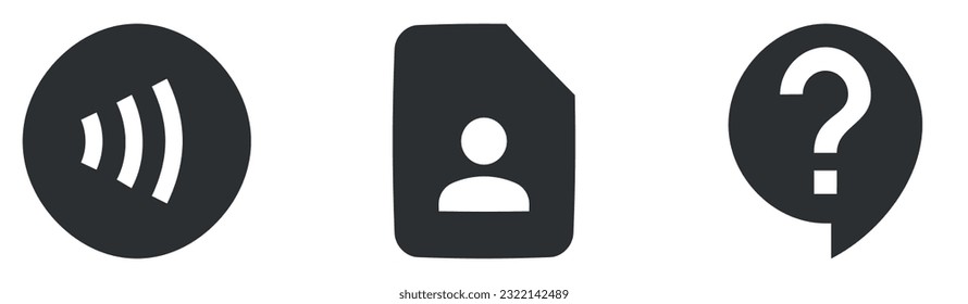 Set of 3 icons Actions. A set vector icons. modern trend in the style. Linear icons set. Big UI icon set. Vector illustration