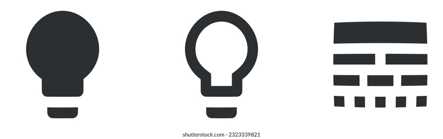 Set of 3 icons Actions. A set vector icons. Set Quality icon. Linear icons set. Big UI icon. UX UI