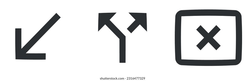 Conjunto de 3 iconos Comunicación. Conjunto de iconos de soluciones empresariales creativas. Contorno a signos aislados. para móviles y web. Gran conjunto de iconos de la interfaz de usuario. UI de usuario