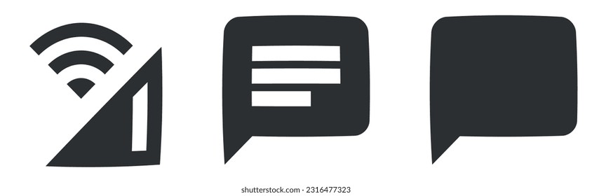 Set of 3 icons Communication. Line icons collection. Set Quality icon. Linear icons set. Big UI icon set. Vector illustration