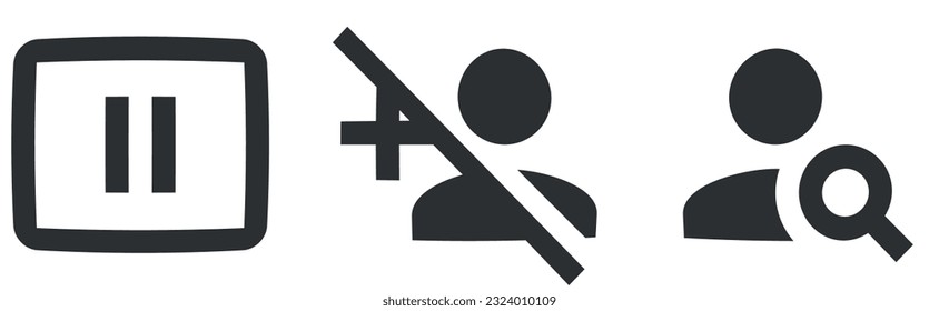Set of 3 icons Communication. A set vector icons. Simple Set. Linear symbols set. Big UI icon in a flat design. UI and UX