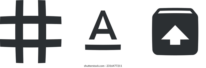 Set of 3 icons Content. Vector collection thin line Web icon. Simple Set. Linear symbols set. Big UI icon set. UX UI