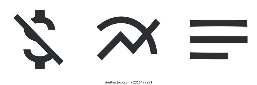 Set of 3 icons Editor. Creative business solutions icon set. modern trend in the style. Linear icons set. Big UI icon set. UX UI