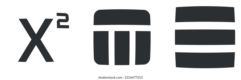 Set of 3 icons Editor. Line icons collection. Set Quality icon. for mobile and web. Big UI icon set in a flat design. UX UI