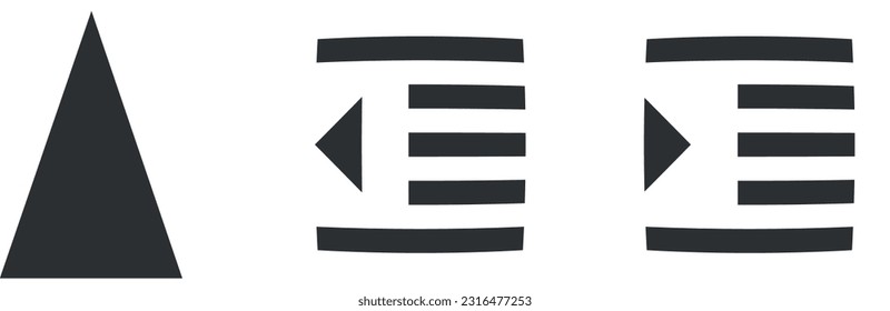 Conjunto de 3 iconos Editor. Colección de iconos de línea. Simple Set. para móviles y web. Un gran icono de interfaz de usuario en un diseño plano. UI y UX