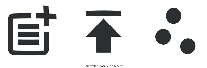 Set of 3 icons Editor. Vector collection thin line Web icon. Outline isolated signs. Linear symbols set. Big UI icon set in a flat design. Vector illustration