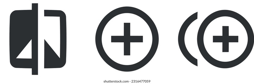 Set of 3 icons Image. Line icons collection. Outline isolated signs. for mobile and web. Big UI icon set. Vector illustration