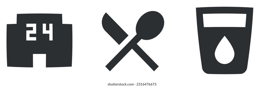 Juego de 3 mapas de iconos. Colección de iconos de línea. Icono de Establecer calidad. para móviles y web. Paquete de iconos finos rellenos. UI de usuario