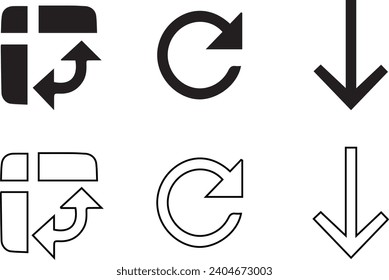 Set of 3 icons Navigation. Line icons collection. Set Quality icon. Linear symbols set.