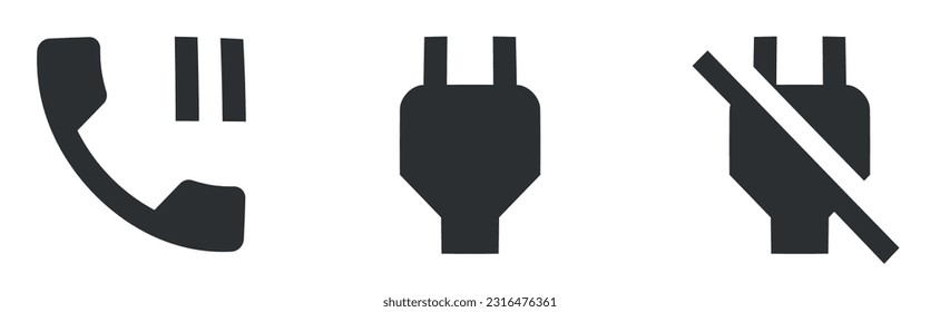 Set of 3 icons Notification. Vector collection thin line Web icon. Outline isolated signs. Linear symbols set. Big UI icon set in a flat design. UI and UX