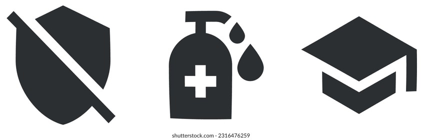 Conjunto de 3 iconos Red social. Iconos modernos de línea delgada. Icono de Establecer calidad. Conjunto de símbolos lineales. Paquete de iconos finos rellenos. Ilustración del vector