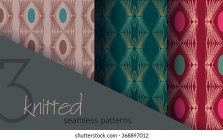 Set of 3 knitted seamless patterns
