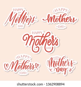 Set of 3 lettering stickers - Happy Mother's day.